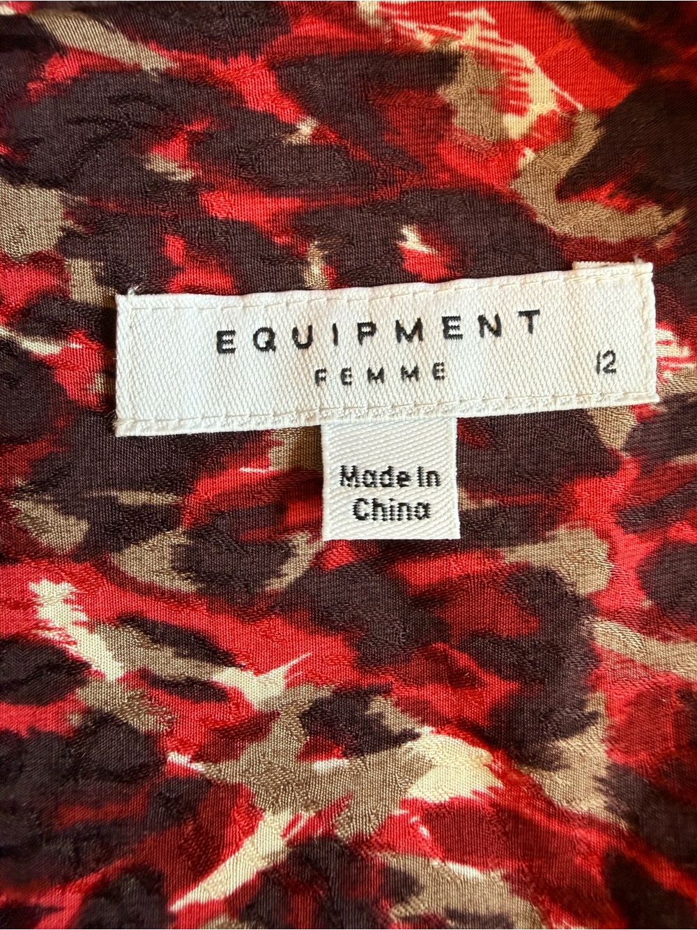 Equipment Femme Jenesse Dress NWT Merlot Leopard Wrap Mini Size 12 - Picture 9 of 12